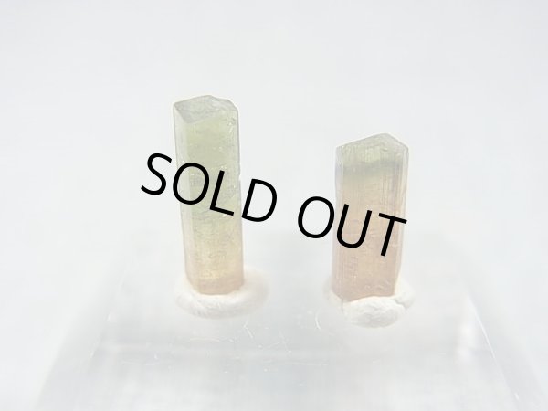 画像2: ベトナムMinh Tien産バイカラートルマリン柱状結晶原石 2点セット トータル 2.5カラット