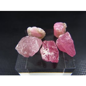 画像: カリフォルニア産ピンクトルマリン原石(バイカラー) 5点セット トータル 35.1カラット