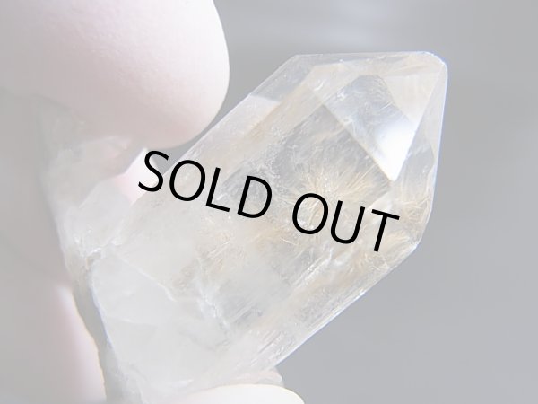 画像2: インド・マニハール産ウォータークリア水晶（ルーツ＆バーストゴールドルチル入り） 17.5g