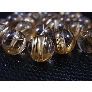 画像: ブラジル産タイチンルチルインクリア水晶粒売りビーズ 9mm平均