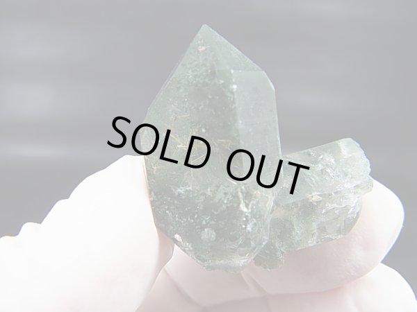 画像1: インド・マニハール産クリア水晶（連晶/ゴールドルチル＆クローライト入り） 14.3g