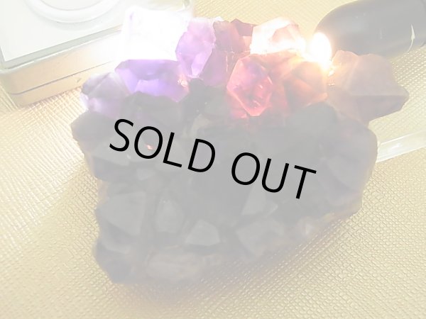 画像1: コンゴ産カラーシフト/ディープカラーアメジストクラスター 126.9g