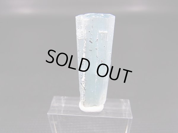 画像1: ベトナム産連晶結束型アクアマリン原石（ブラックトルマリン付き） 3.9g