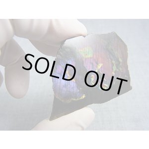 画像: フィンランド・ユレマー産スペクトロライト（パープルヴィオラミックス）研磨スライス 27.7g