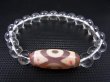 画像1: 「三眼」（赤朱砂入り）現代天珠/K2カラコルム・クリアクオーツ/オリジナルブレスレット 内寸：約15cm