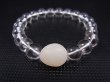 画像1: 和田玉（ホータンぎょく/羊脂白玉）/K2カラコルム・クリアクオーツ/オリジナルブレスレット 内寸：約15cm