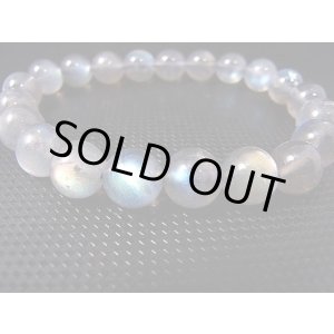 画像: マダガスカル産ラブラドライト(オレンジピンク/ブルーシラー)ブレスレット 9mm平均 内寸:約16cm