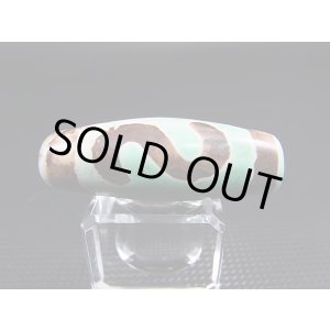 画像: ヴィンテージ：「雪域天珠：老緑色金銭鉤」西蔵（チベット）天珠 直径約13.5×37.5mm