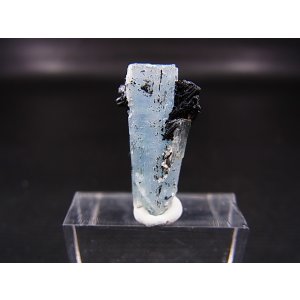 画像: ベトナム産連晶結束型アクアマリン原石（ブラックトルマリン付き） 2.2g