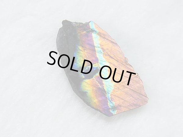 画像1: フィンランド・ユレマー産スペクトロライト（パープルヴィオラミックス）研磨スライス（片面研磨） 2.8g