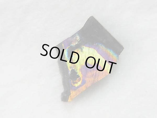 画像1: フィンランド・ユレマー産スペクトロライト（パープルヴィオラミックス）研磨スライス 1.6g