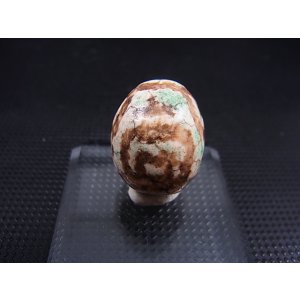 画像: ヴィンテージ：「雪域天珠：老緑色宝瓶」西蔵（チベット）天珠 直径約18.5×22mm