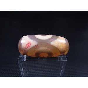 画像: 「三眼」（赤朱砂入り）現代天珠 直径約12.5×27.5mm