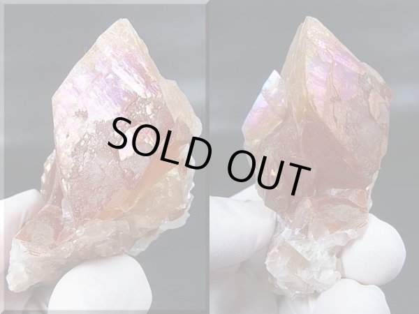 画像1: 安徽省産レッドカルサイト原石（犬牙/オーラ被膜着き） 112.2g