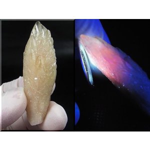 画像: 貴州省産カルサイト原石（犬牙/赤蛍光） 16.2g