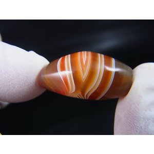 画像: ブラジル産カーネリアンアゲート現代天珠 直径約13.5×26.5mm