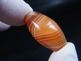 画像: ブラジル産カーネリアンアゲート現代天珠 直径約14.5×27mm