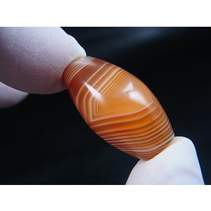 画像: ブラジル産カーネリアンアゲート現代天珠 直径約14.5×27mm