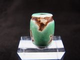 画像: ヴィンテージ：「雪域天珠：老緑色虎牙」西蔵（チベット）天珠 直径約14×18mm