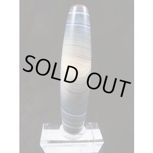 画像: ボツワナ産ピクチャーアゲート現代天珠 直径約14×60mm
