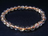 画像: ブラジル産タイチンルチル入りクリア水晶ブレスレット 7mm平均 内寸：約16cm