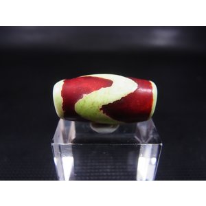 画像: ヴィンテージ：「老緑色虎牙」西蔵（チベット）天珠 直径約14×28mm