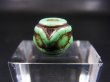 画像1: ヴィンテージ：「雪域天珠：老緑色水紋虎牙」西蔵（チベット）天珠 直径約13×11mm