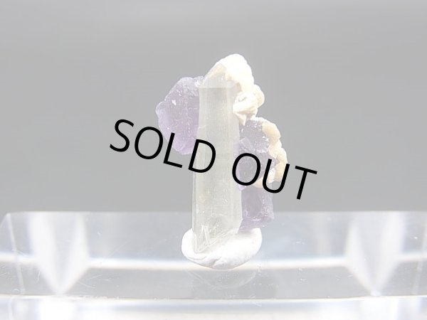 画像1: ドイツ・ザクセン州産フローライトon水晶(シデライト共生) 1.0g