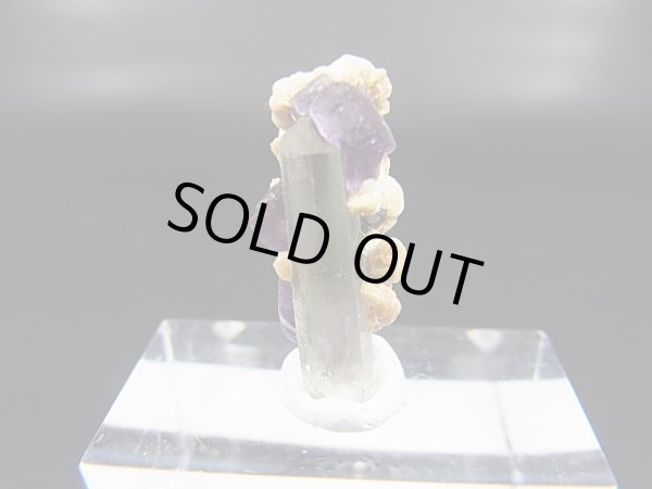 画像1: ドイツ・ザクセン州産フローライトonグリーン水晶(シデライト共生) 1.5g