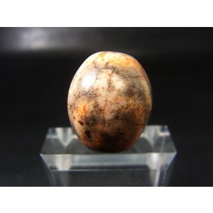 画像: ヴィンテージ:赤「宝瓶」西蔵(チベット)天珠 約24×21×20mm