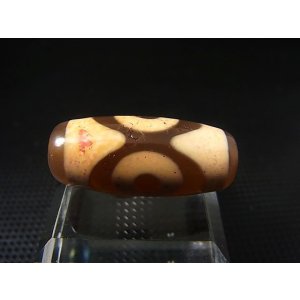 画像: 「三眼」(赤朱砂入り)現代天珠 直径約12×28mm