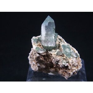 画像: スイス・オーバーアルプ峠産水晶(クローライト付き) 10.8g
