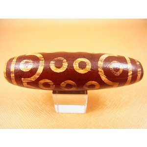 画像: 「二十一眼」（ドラゴンライン入り）老礦（ろうこう）現代天珠 直径約20.5×72mm
