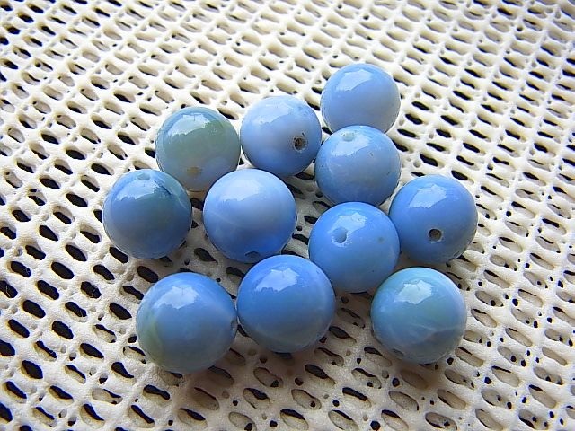 画像: ペルー産ブルーオパール粒売りビーズ10.2-9.7mm