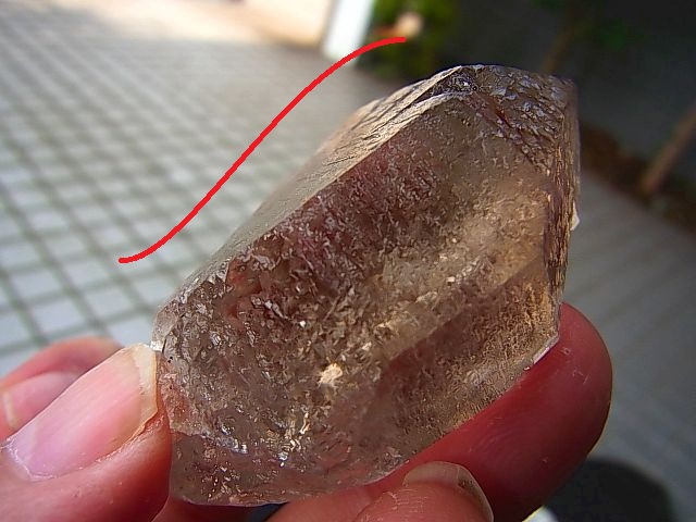 画像: モンブラン産グインデル水晶(1面ねじれ・クリアスモーキー・マニフェステーション型）87.7g