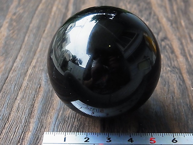 画像: シャトーヤンシー＆スターアステリズム付きモリオン（黒水晶）丸玉53mm
