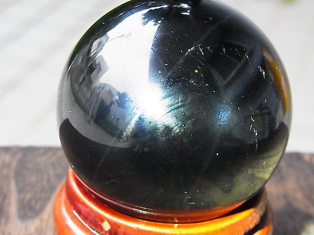 画像: シャトーヤンシー＆スターアステリズム付きモリオン（黒水晶）丸玉53mm
