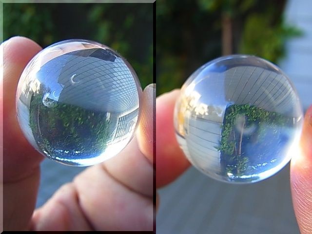 画像: ジラソルクオーツ＆スター入り水晶丸玉（スフィア）26mm