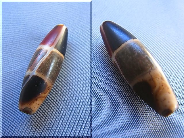 画像: 至純天珠ビーズ「線」 直径約9×30mm