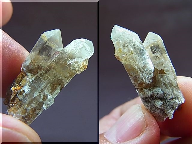 画像: バイカル湖産トパーズ結晶付き水晶原石5.5g