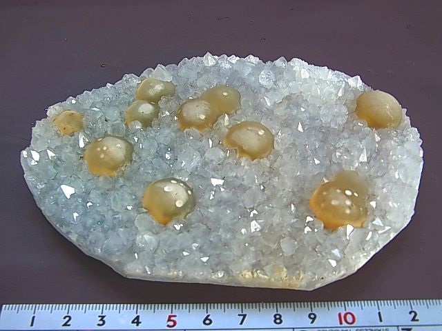 画像: インド産イエローフローライトボール＆水晶マトリクス原石241.5g