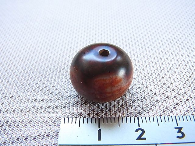 画像: アンティーク：西蔵（チベット）天珠「古代チベット模様」 直径約17×13mm