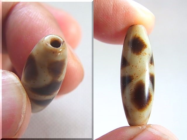 画像: ヴィンテージ：西蔵（チベット）天珠「金剛杵」 直径約10×29.5mm