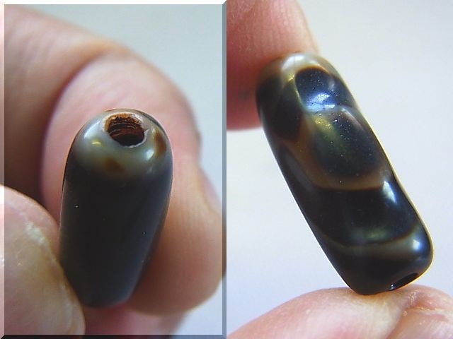 画像: アンティーク：ウイグル産天珠「一眼」 直径約8.5×21mm