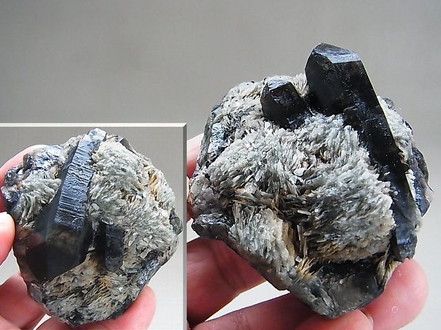 画像: フィンランド・リプシニエミ産バライト付きモリオン（黒水晶）163.5g