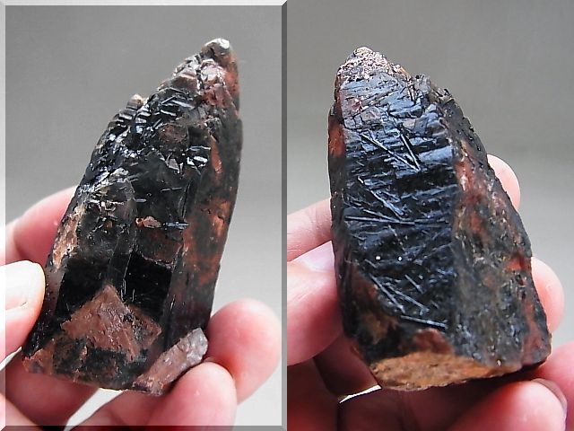 画像: ショール付きフィンランド・リプシニエミ産カテドラル型モリオン（黒水晶）ポイント107.5g