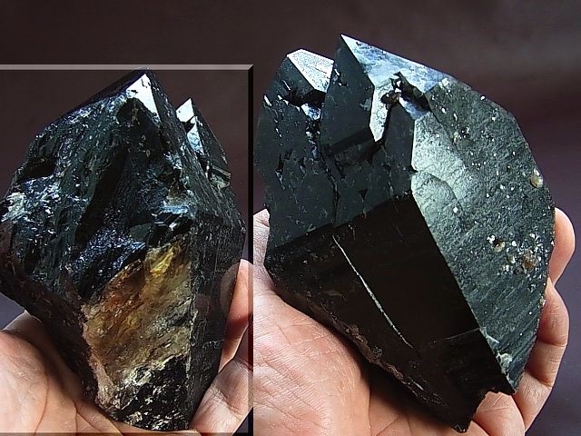 画像: キャビネットサイズ：ブラジル産カテドラル型タントリックツイン・モリオン（黒水晶）原石874g