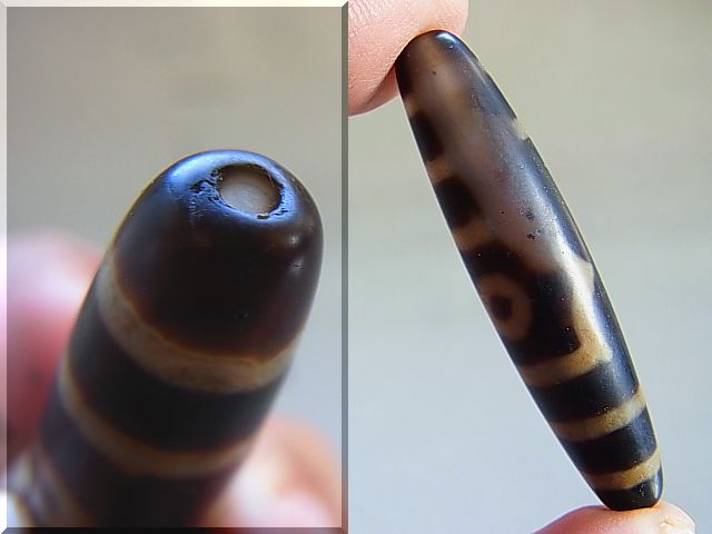 画像: 「三眼」（ドラゴンライン入り）現代天珠 直径約12.5×58mm