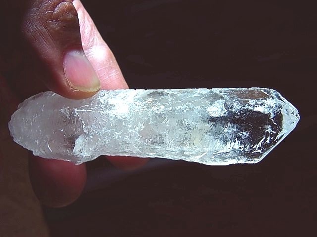 画像: ブラジル産トライゴーニック付き/ライトニング水晶（雷水晶）ポイント83.7g