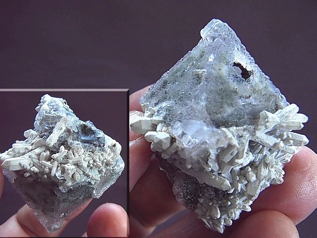 画像: ダルネゴルスク産カラーレスフローライト・八面体結晶原石54.7g